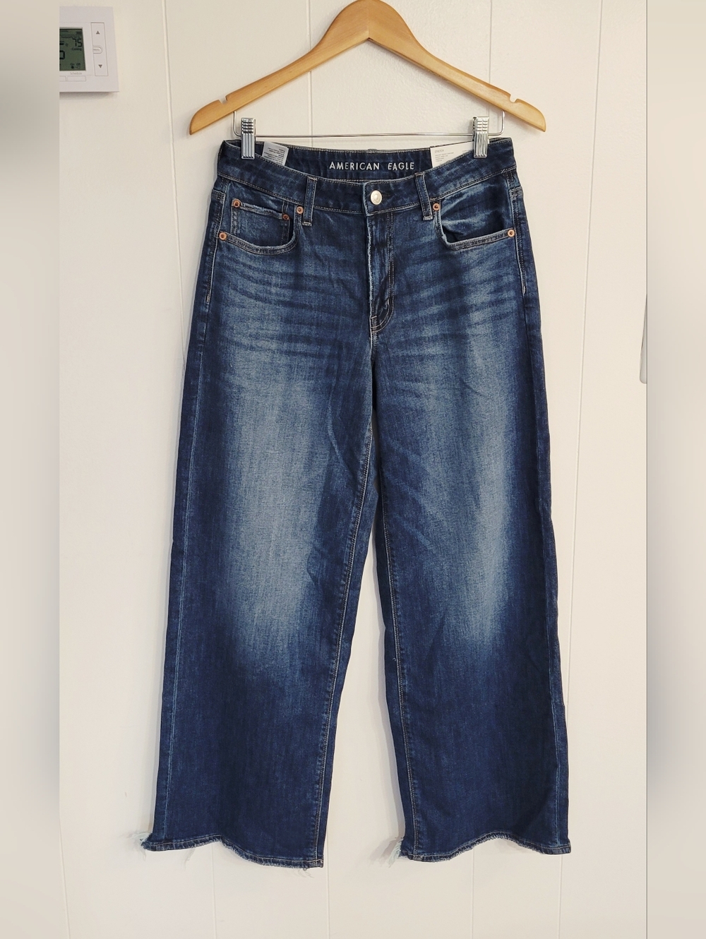 American Eagle Outfitters Wide Leg Dark Blue Jeans